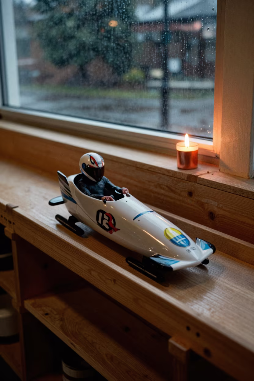 Luge Athlete Model on Workshop Shelf in on a workshop shelf near Umuahia