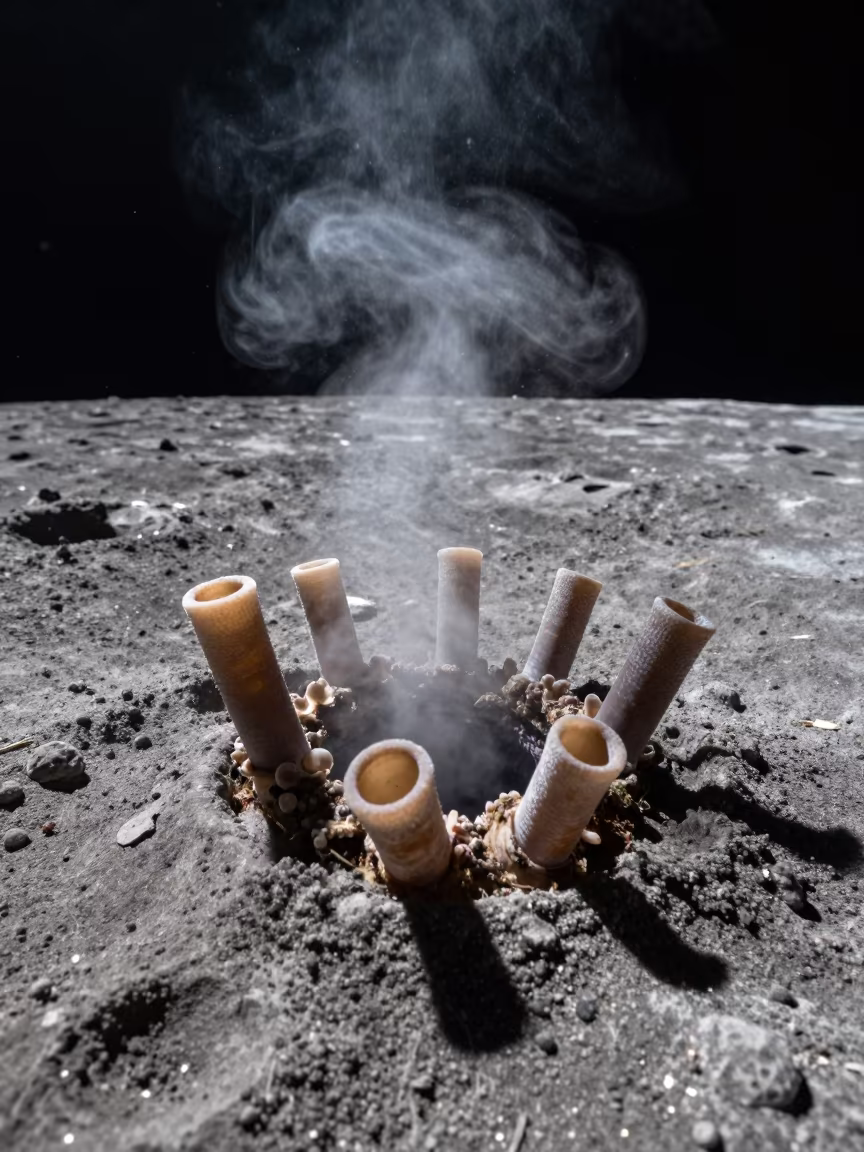 Lunar Hydrothermal Vent Tube Worms in near San Francisco