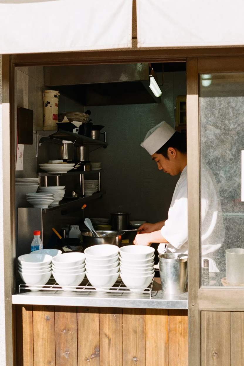 Lunch Rush in Fukuoka in in Fukuoka, Japan