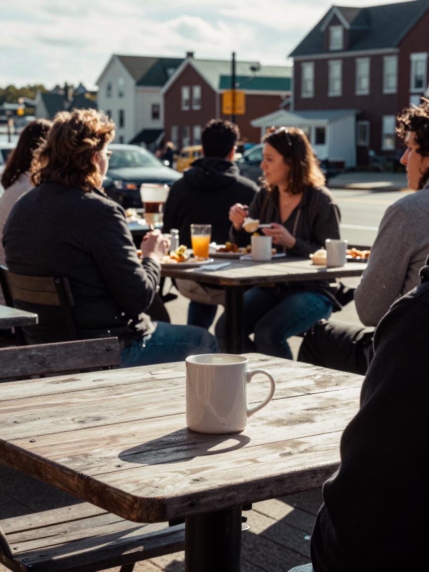 Lunch Scene in Halifax at The Early Afternoon Light in in Halifax, Nova Scotia, Canada