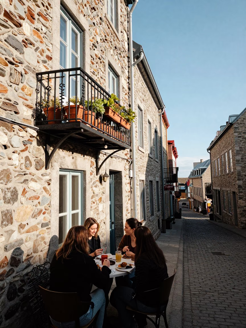 Lunch Setting in Quebec City in in Quebec City, Quebec, Canada