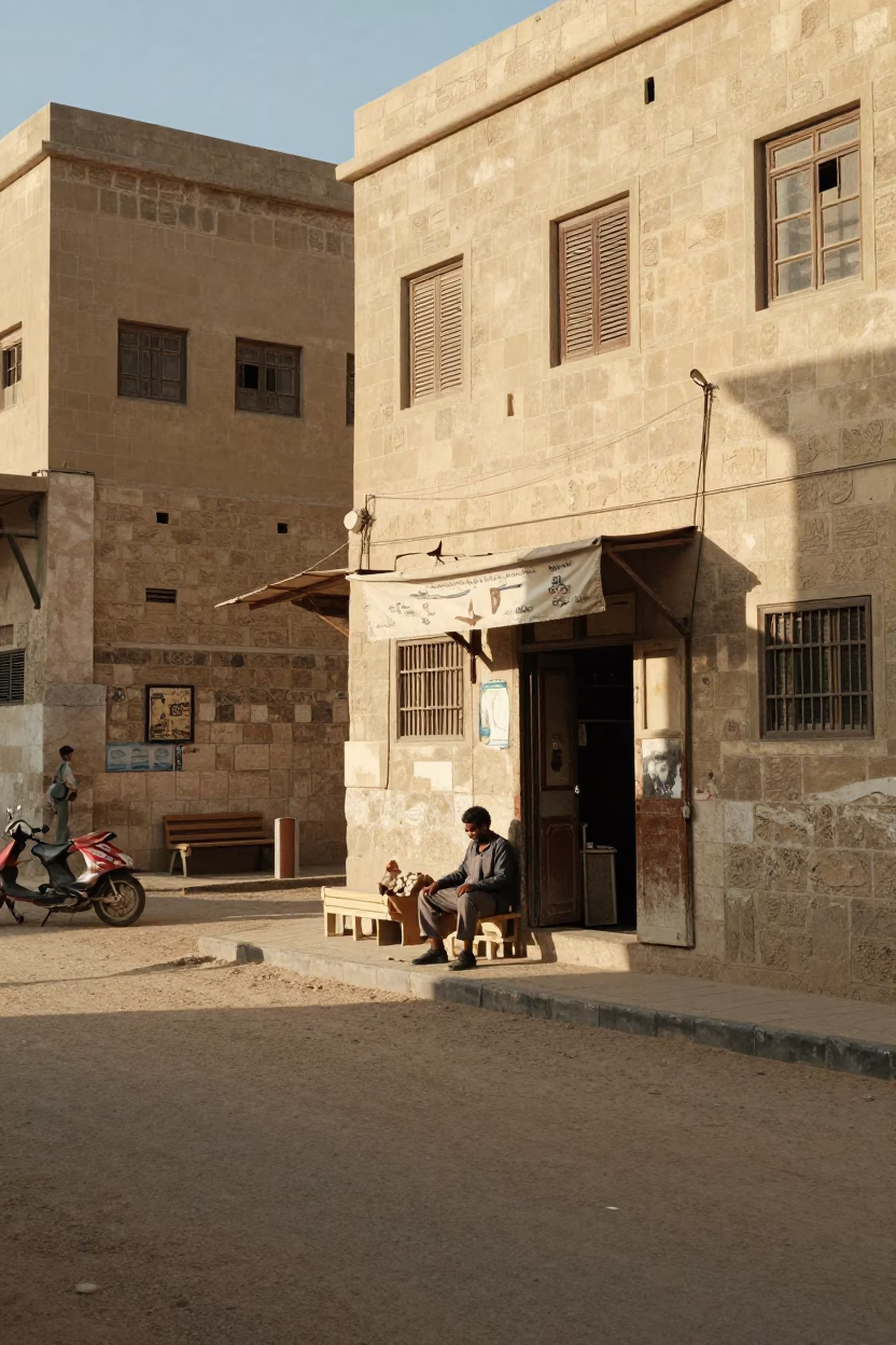 Luxor Egypt Early Afternoon Street Scene with Local Vendor and Pedestrians in in Luxor, Egypt