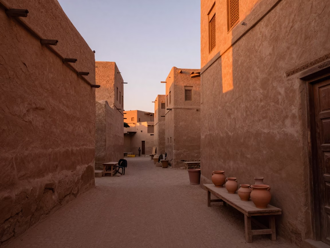 Luxor Egypt Street Scene Copper Dusk Light Local Artisan Workshop Stoneware Crocks in in Luxor, Egypt