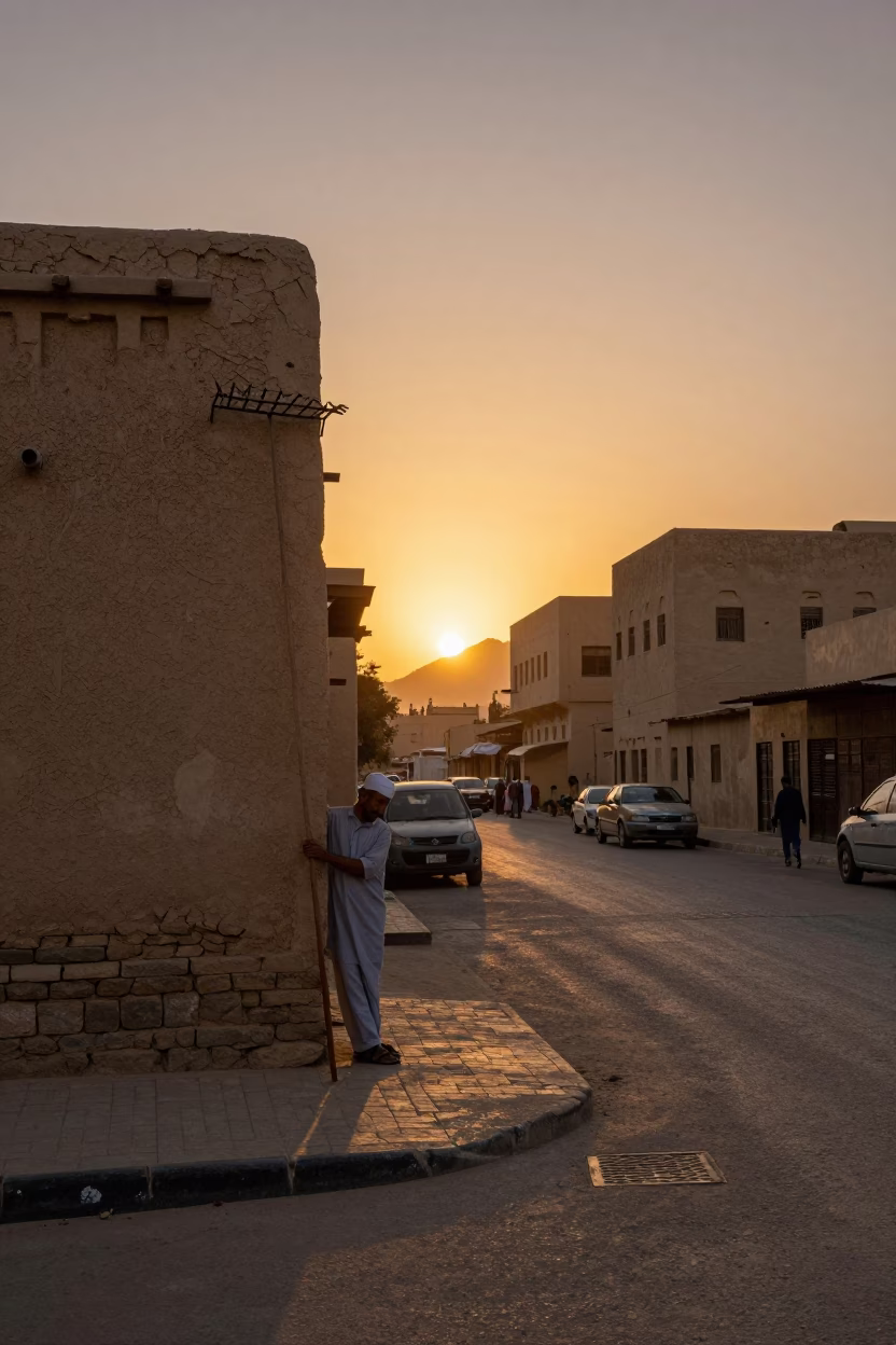 Luxor Egypt sunset street scene with traditional architecture and daily life in in Luxor, Egypt