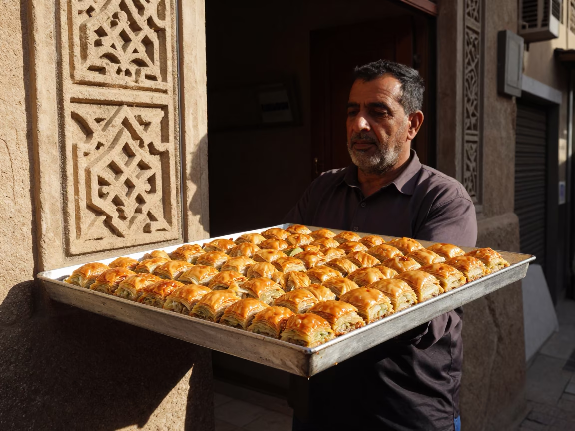 Luxor Honey-drenched Baklava at The Early Afternoon Light in in Luxor, Egypt