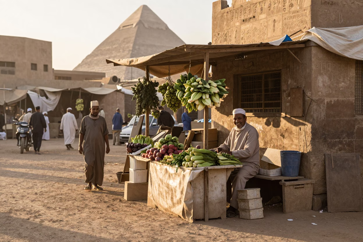 Luxor Morning Light at As First Light Reaches The Scene in in Luxor, Egypt