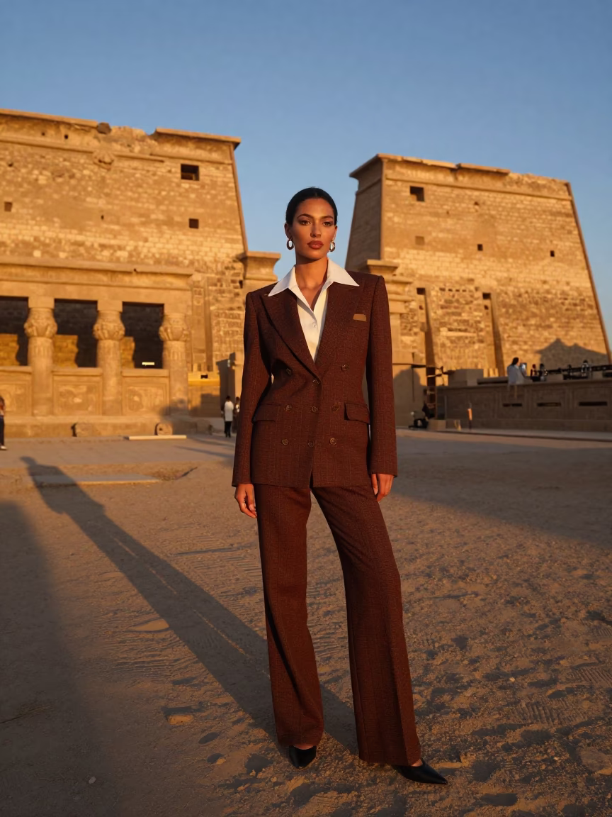 Luxor Sunset Portrait at Sunset Light in in Luxor, Egypt