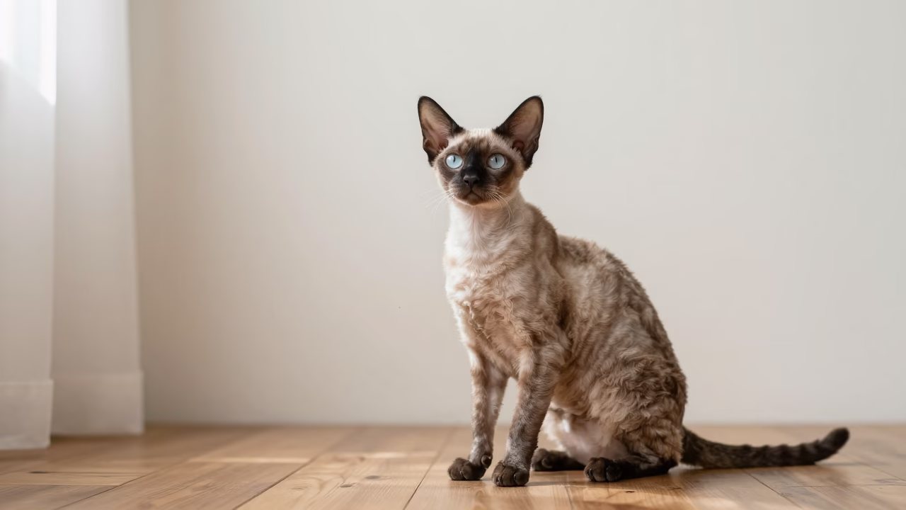 Lykoi Cat Portrait in Bobo-Dioulasso Studio in in a quiet portrait studio with a plain backdrop and eye-level framing in Bobo-Dioulasso