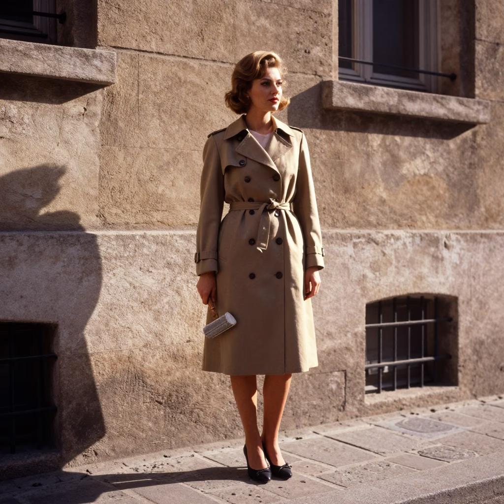 Lyon Elegant Woman at The Early Afternoon Light in in Lyon, France
