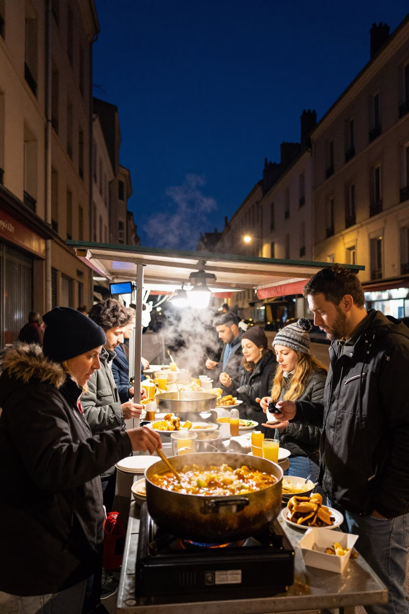 Lyon Food Scene at The Deepest Night Sky Light in in Lyon, France