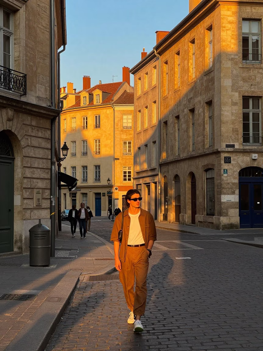 Lyon Golden Hour at The Late Afternoon Light in in Lyon, France