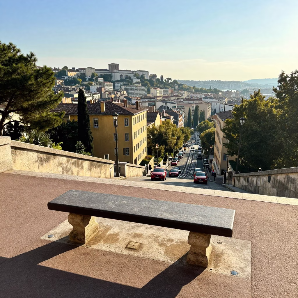 Lyon Morning Sunlight at The Late Morning Light in in Lyon, France
