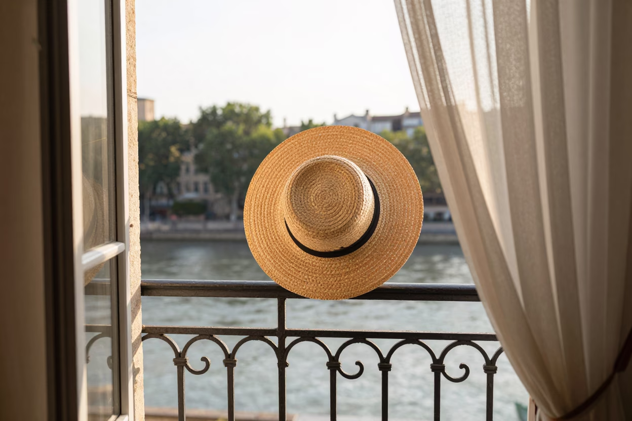 Lyon Straw Sun Hat in in Lyon, France
