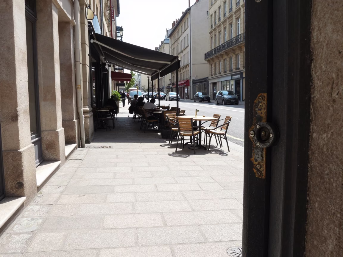 Lyon Street Scene at Midday Light in in Lyon, France