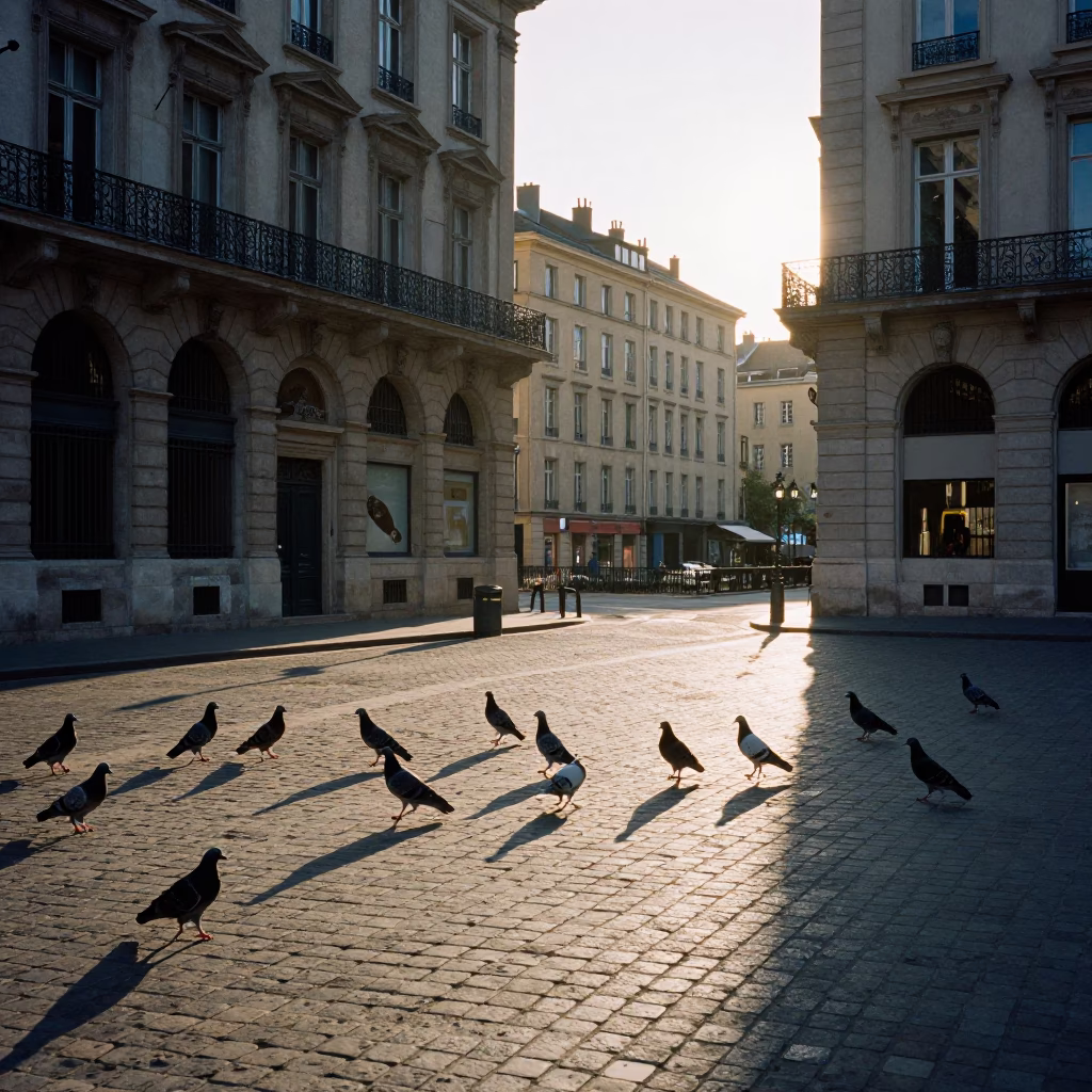 Lyon Street Scene at The Late Afternoon Light in in Lyon, France