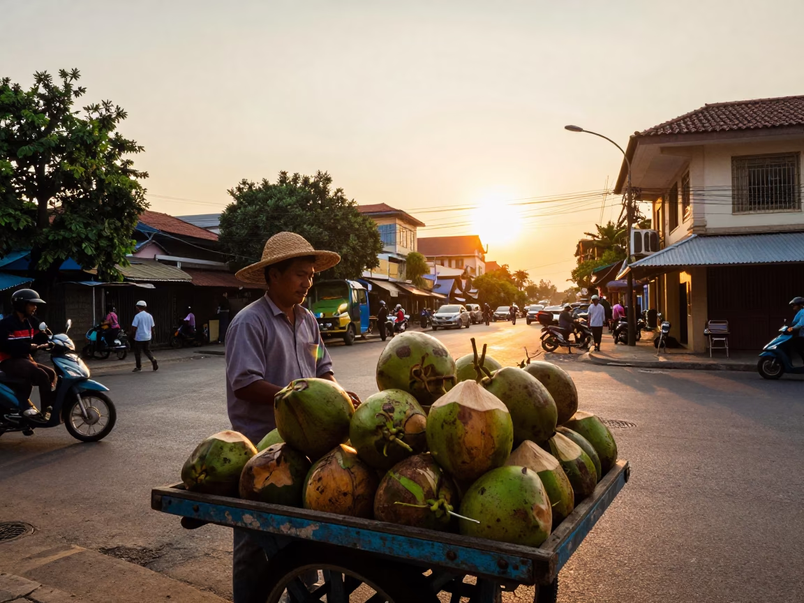 Maafe in Phnom Penh at Golden Hour in in Phnom Penh, Cambodia