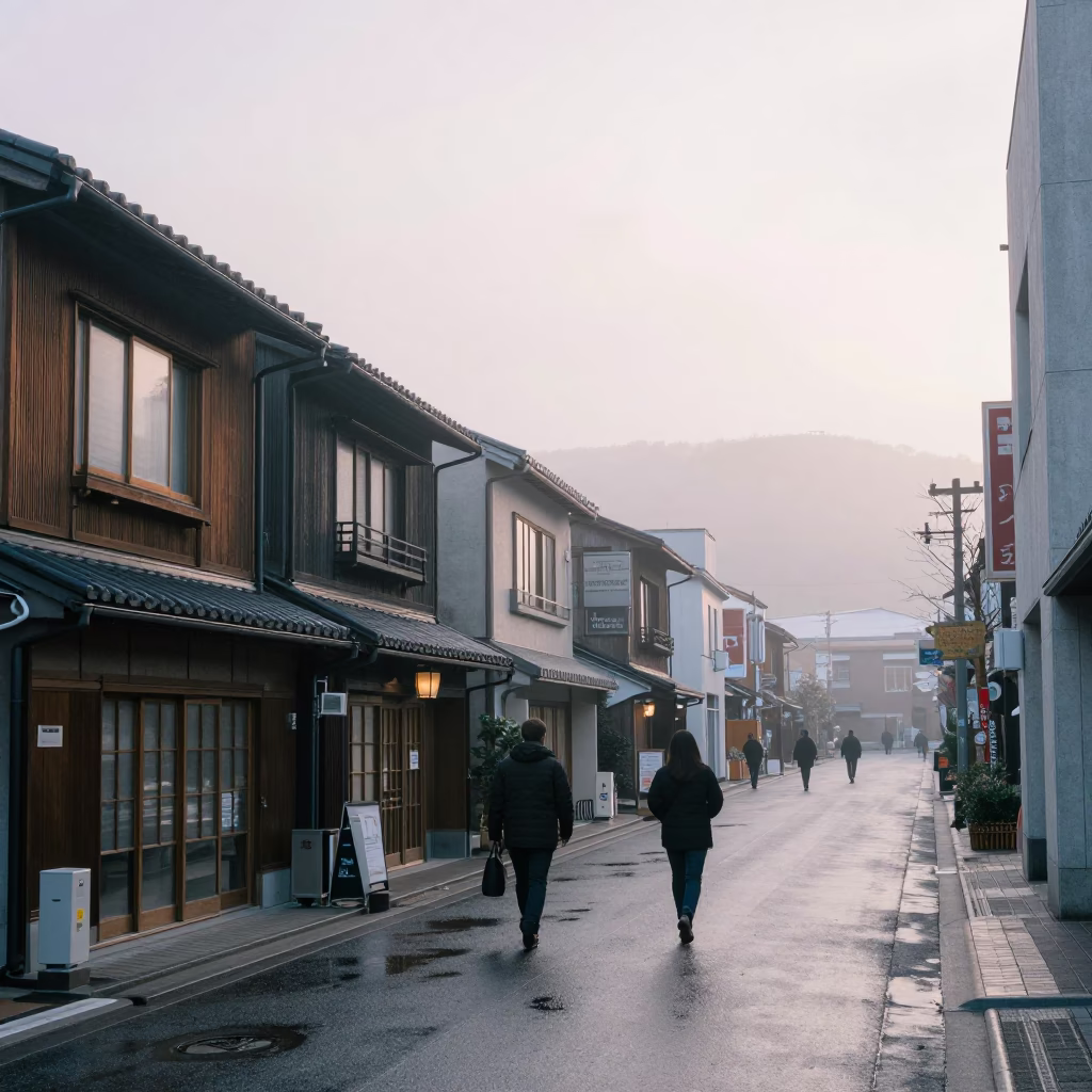 Machiya Facades in Sapporo in in Sapporo, Japan