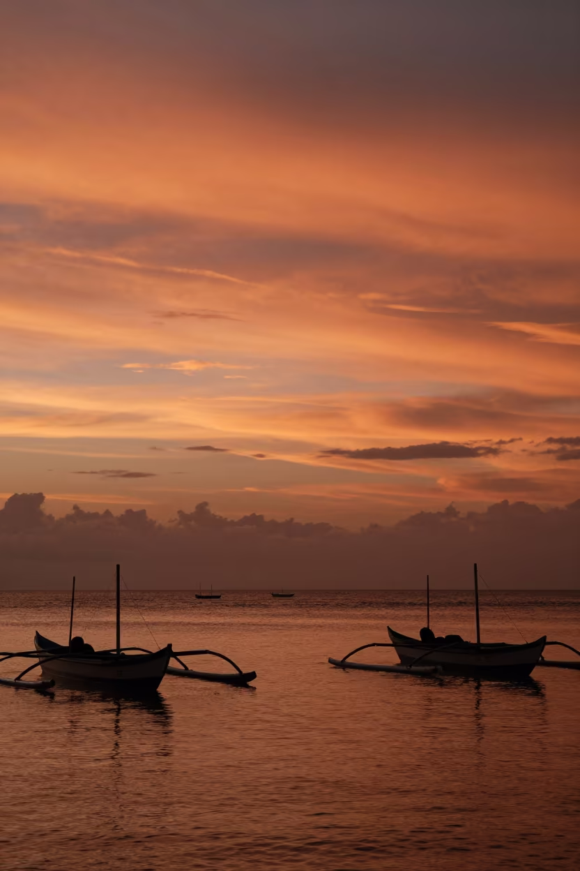 Mackerel Sky Sunset Over Fiji Harbor in in Fiji