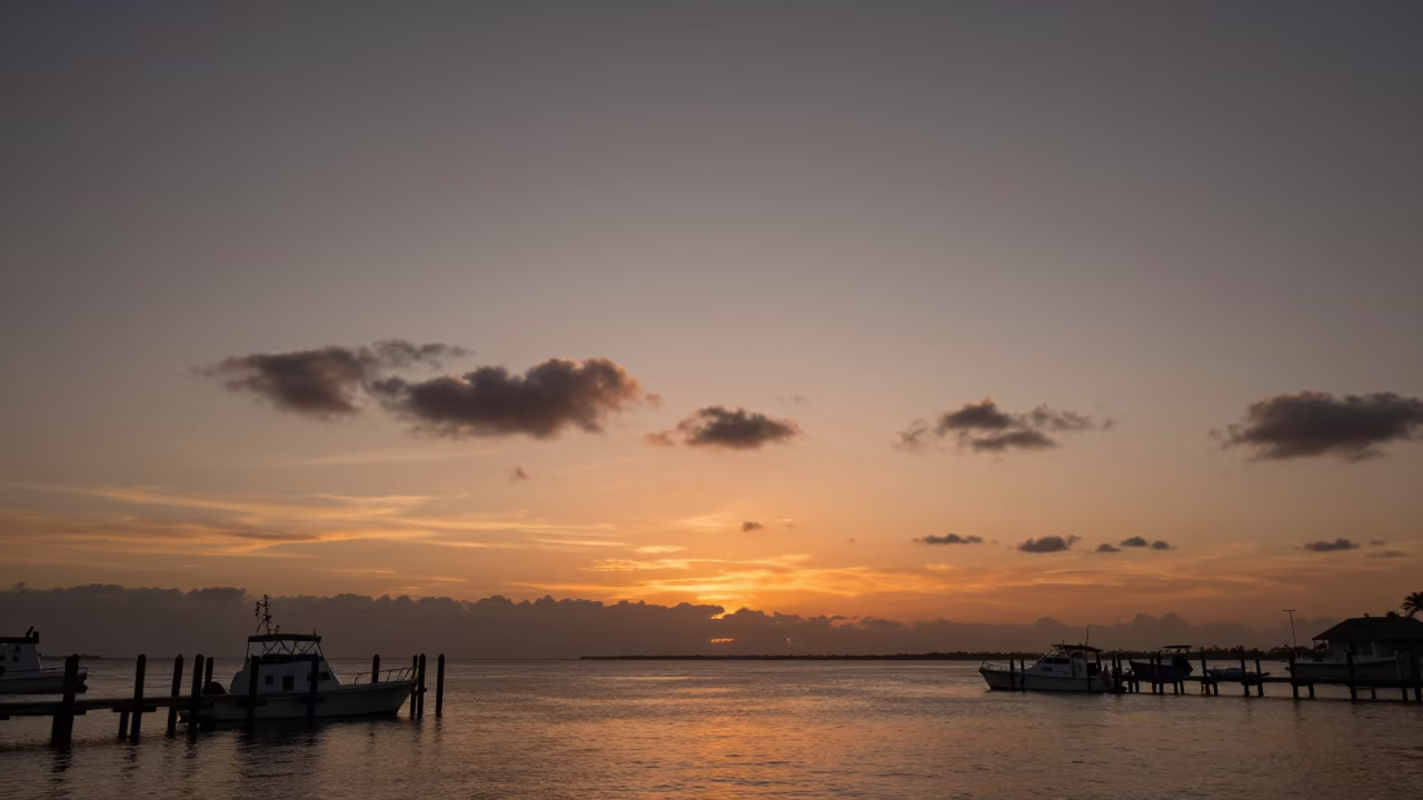Mackerel Sky Sunset Over Florida Harbor in in Florida