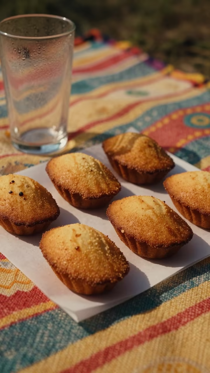 Madeleine Cakes on Picnic Blanket in Katsina in on a picnic blanket in Katsina