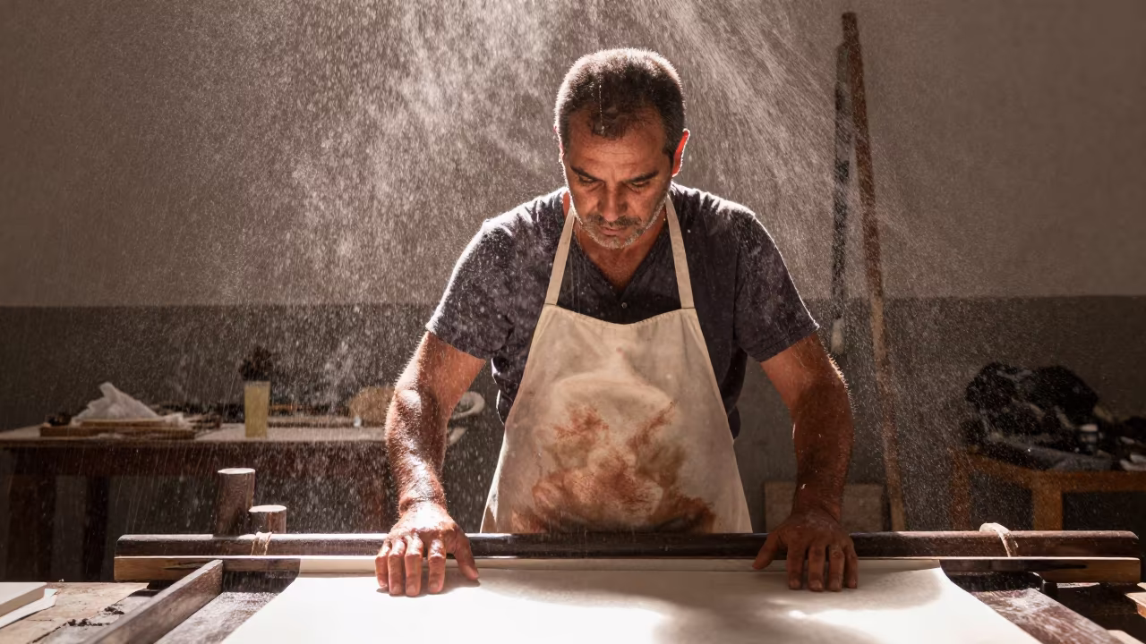 Madrid Papermaker Wet Forearms Copper Light in in Madrid