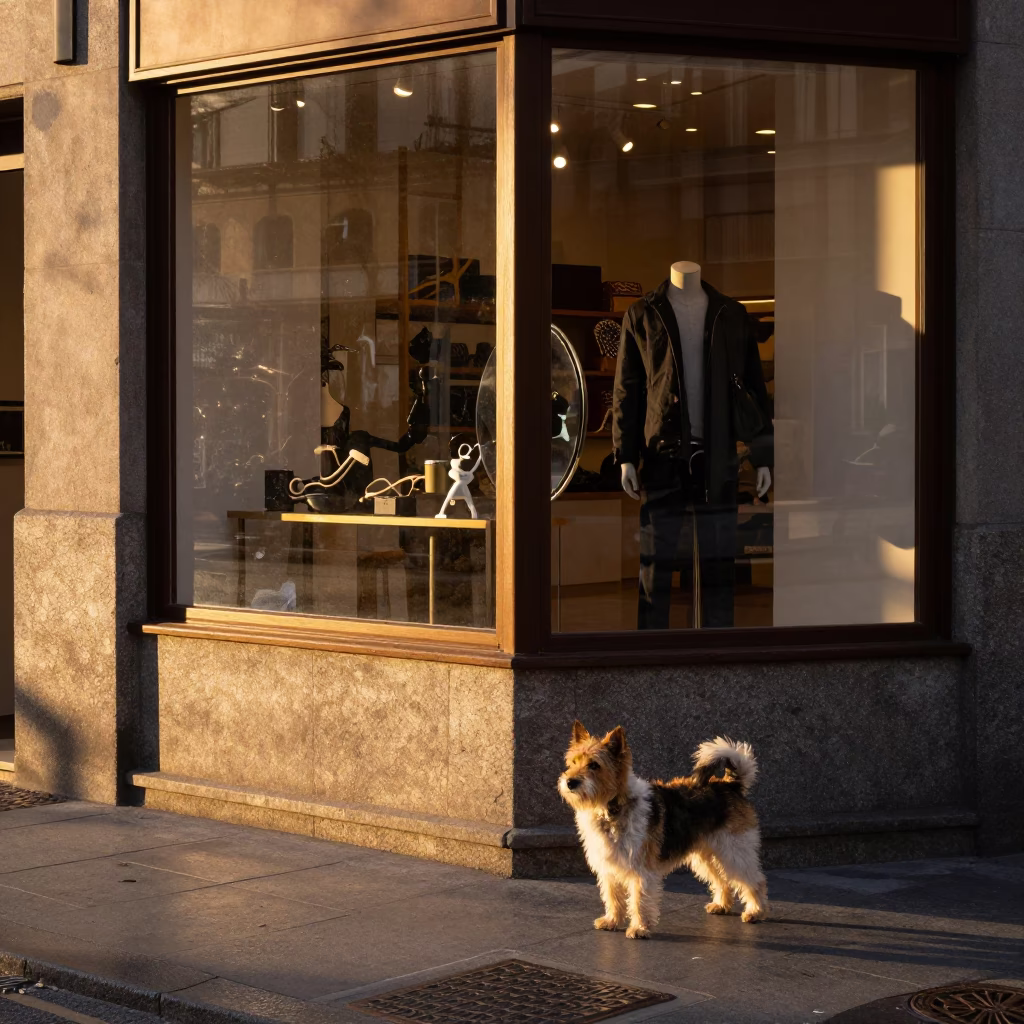 Madrid Street Scene at Golden Hour in in Madrid, Spain