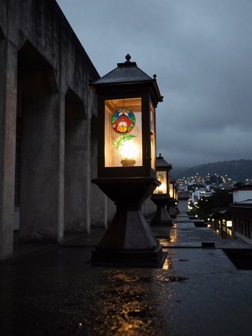 Magic Lantern Projection in Bogota Prayer Hall in in a prayer hall in Bogota