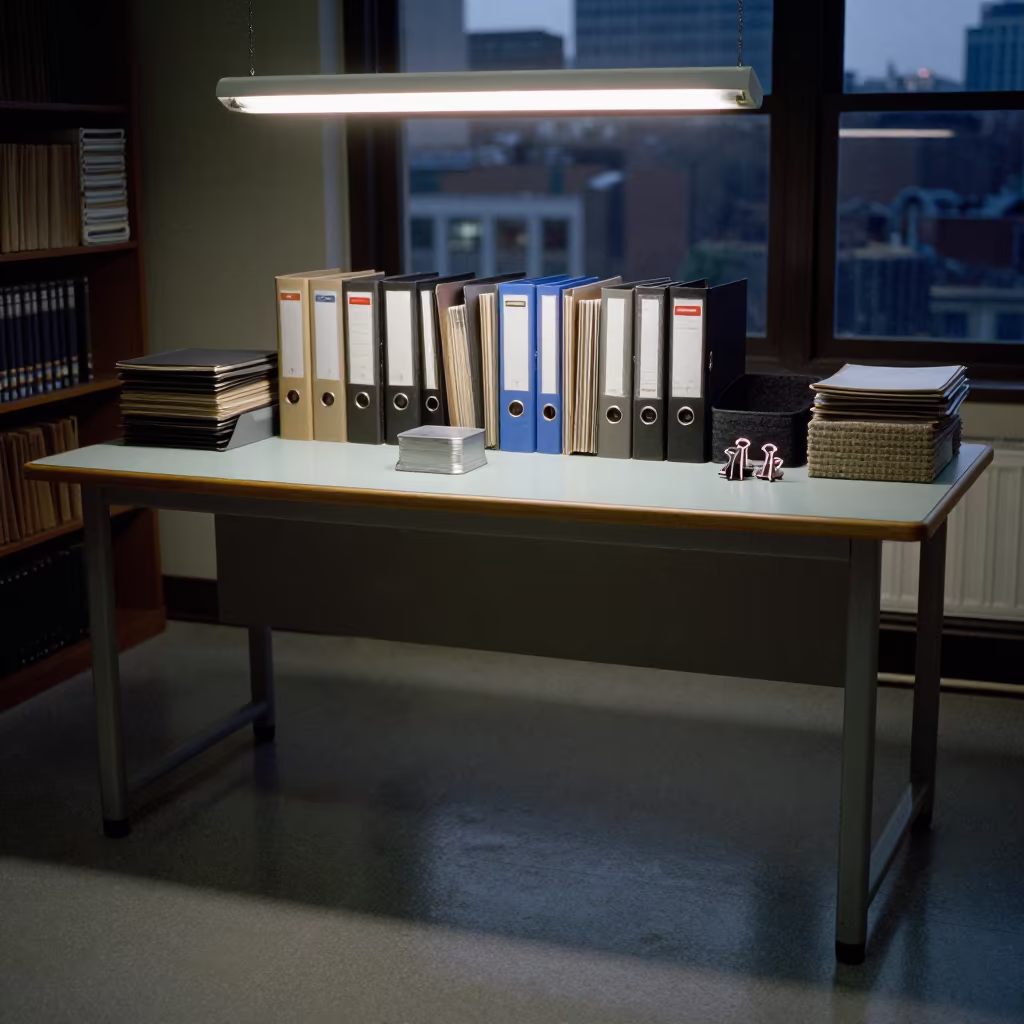 Magnet Tin on Dusty Library Table in on a dusty library table in Pittsburgh