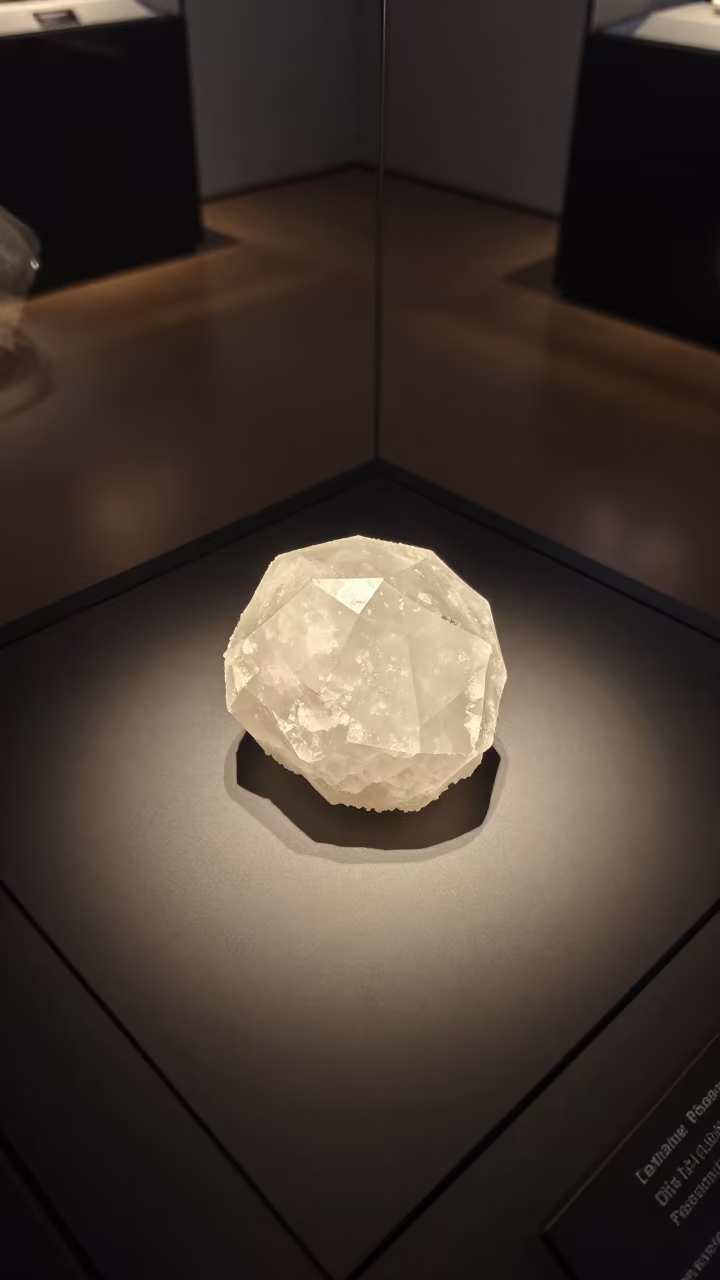 Magnified Salt Crystal Museum Display in on a museum plinth near Houston