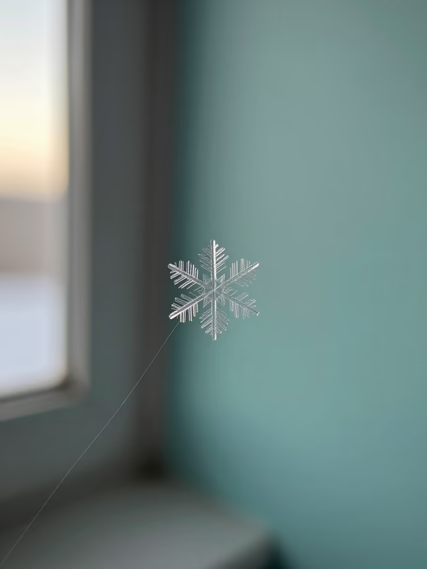 Magnified Snowflake on Turquoise Mitten Fiber in against weathered turquoise paint in Russeifa