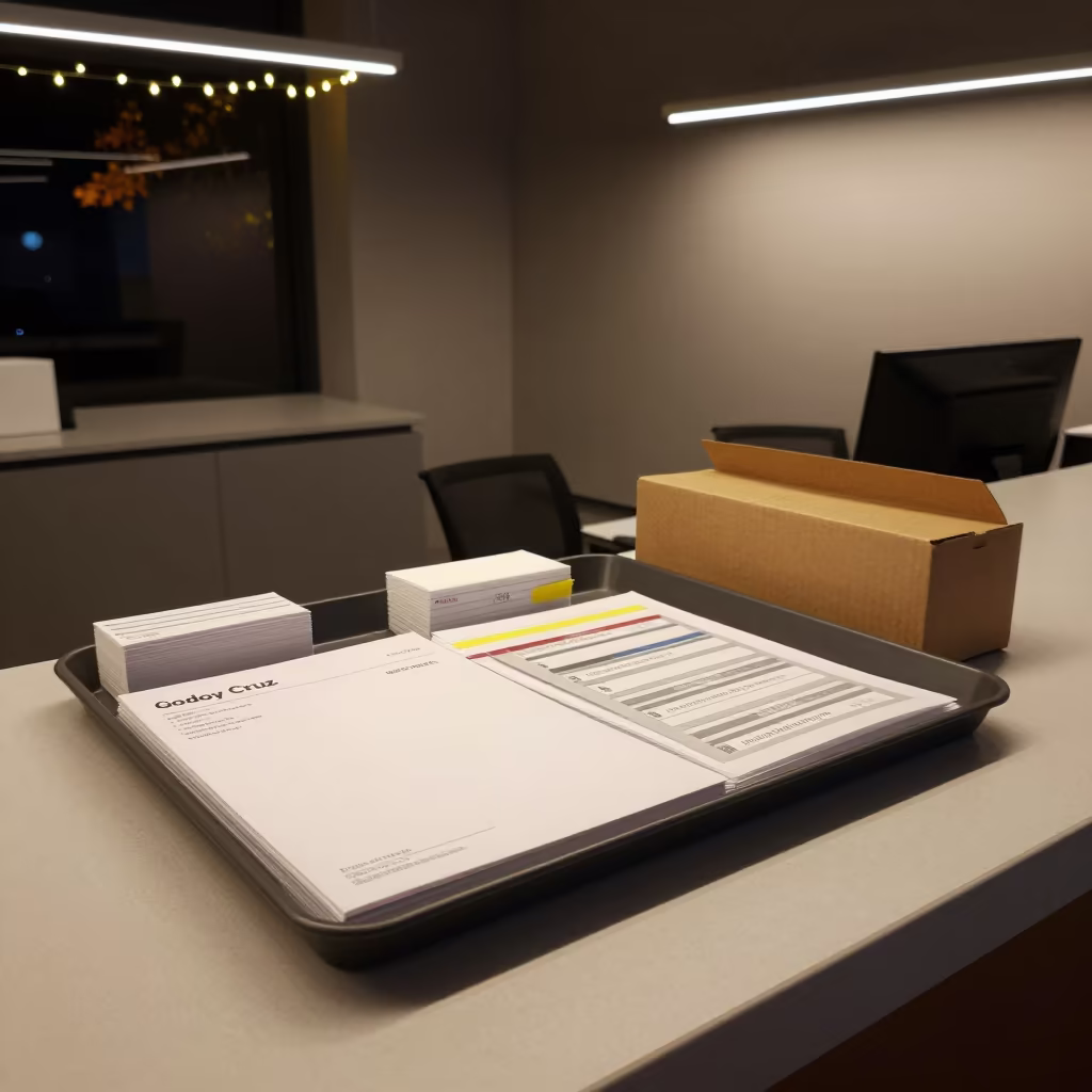 Mail Merge Proof Tray Night Godoy Cruz Office in at an office reception desk in Godoy Cruz