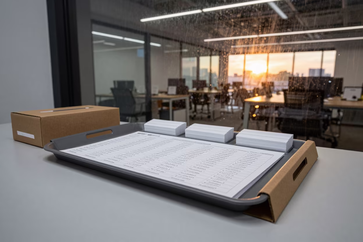 Mail Merge Tray Sunset Light Singapore Office in inside a coworking floor in Singapore