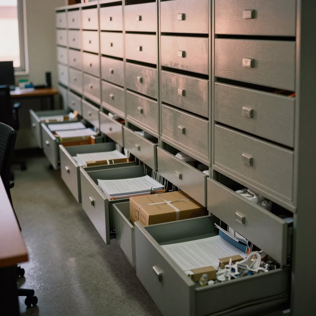 Mailroom Drawer Refill Station Before Meeting in at a boardroom table before a meeting near San Fernando de Apure