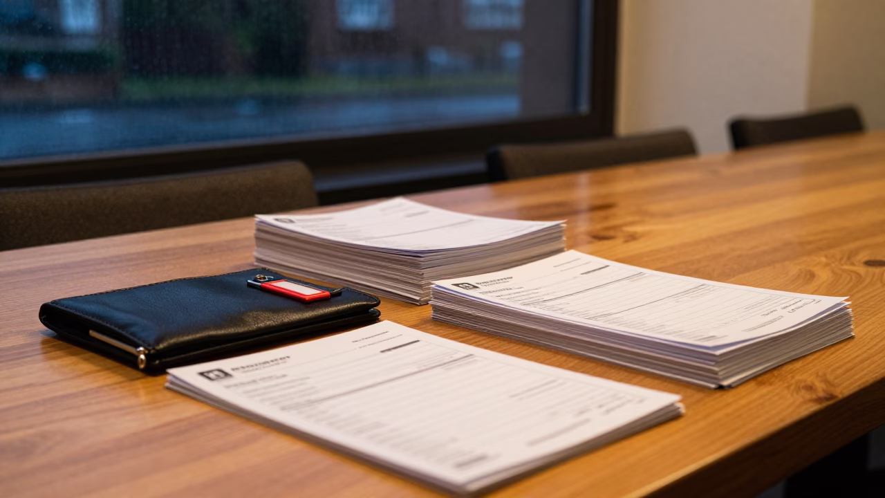 Maintenance Tag Wallet on Banquet Table in inside a banquet hall before service near Monastir