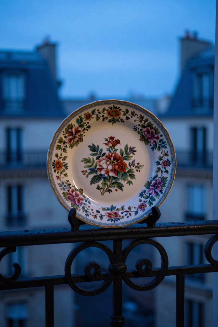 Majolica Plate in Paris in in Paris, France