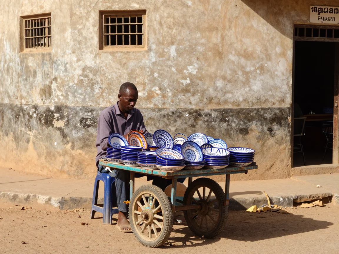 Majolica Plates in Dakar in in Dakar, Senegal