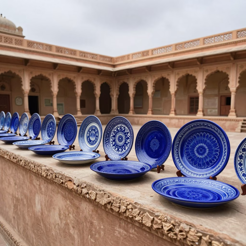 Majolica Plates in Jaipur in in Jaipur, India