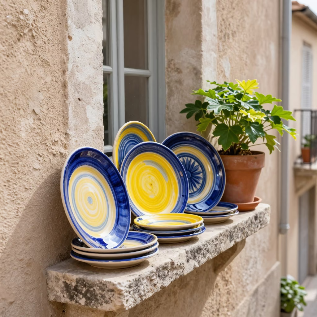 Majolica Plates in Marseille in in Marseille, France