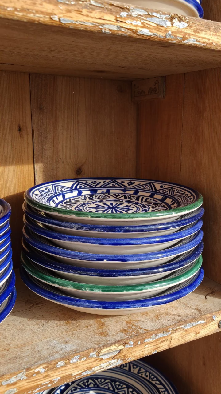 Majolica Plates in Tunis in in Tunis, Tunisia