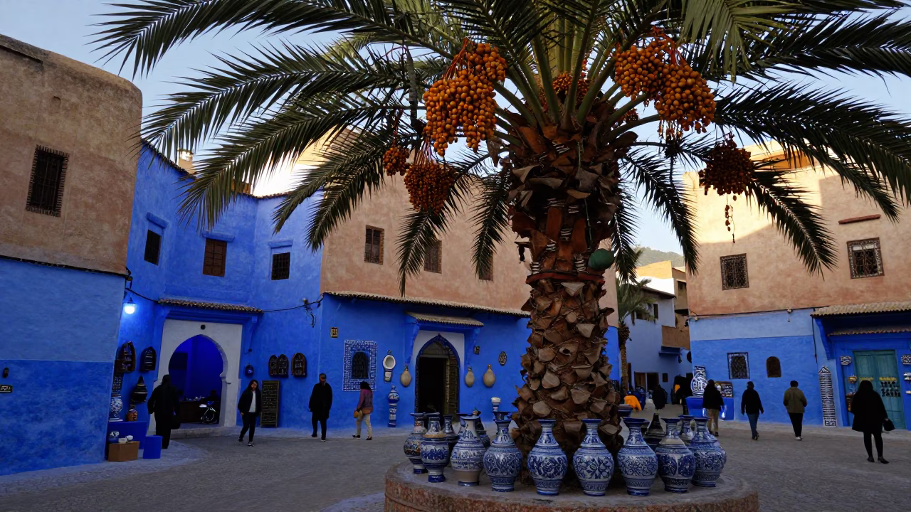 Majolica Pottery in Fez at The Last Blue Light Of Evening in in Fez, Morocco