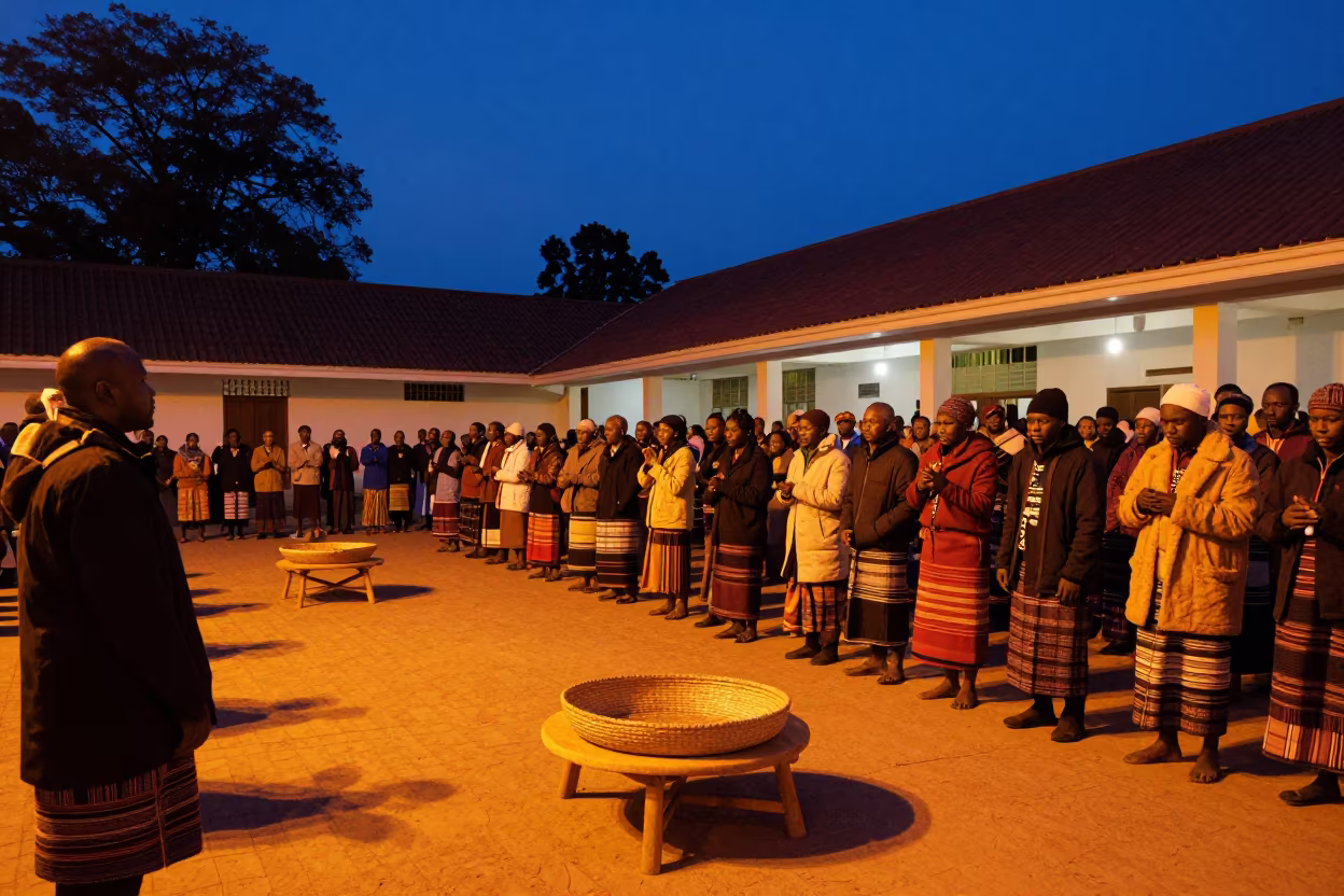 Malagasy Bone Turning Ceremony in Dordrecht Hall in in a ceremonial hall in Dordrecht