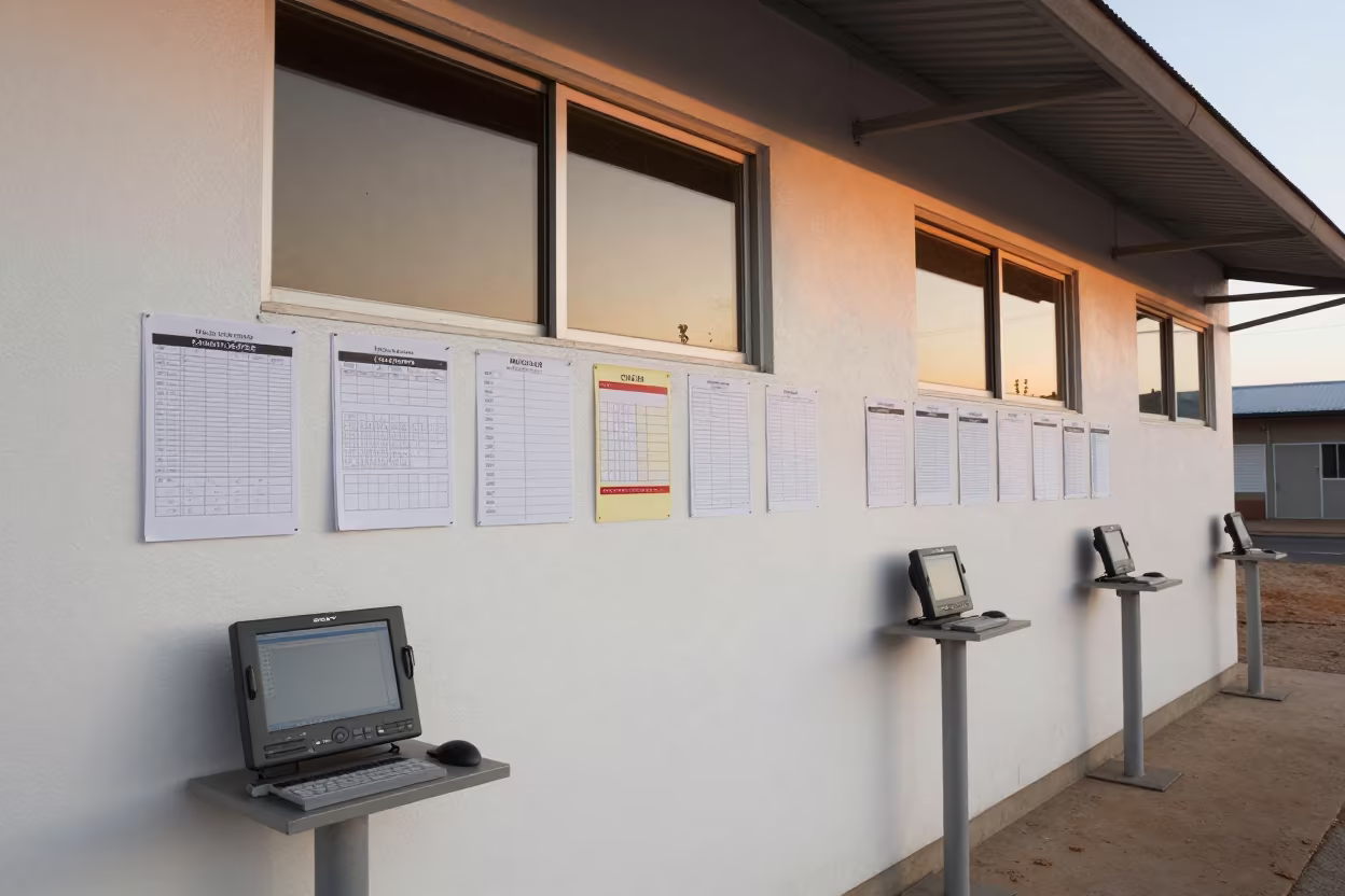 Malanje Cross-Dock Route Wall at Sunset in inside a cross-dock lane in Malanje