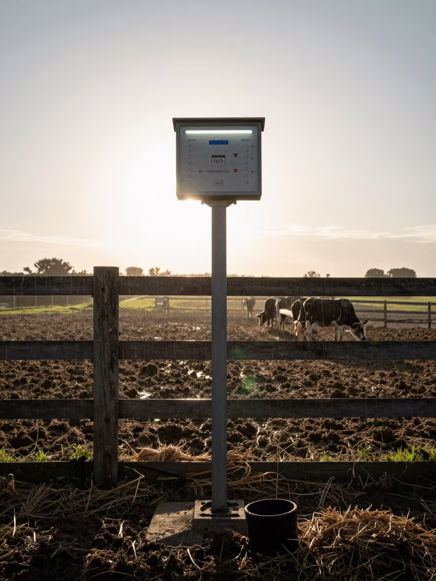 Malta Livestock Scale Silhouette Muddy Paddock in along a muddy paddock fence in Malta