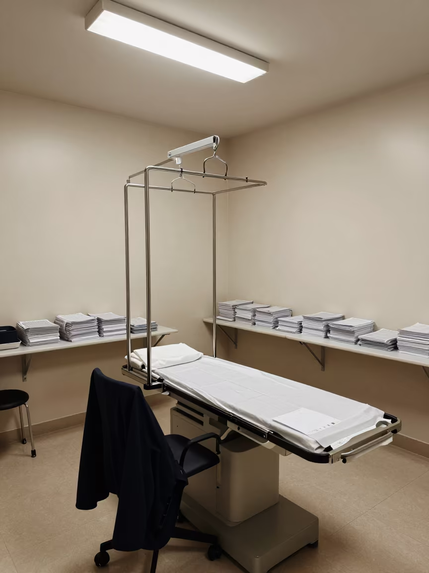 Mammogram Cape Hanger in Baghdad Radiology Room in inside a radiology imaging room in Baghdad