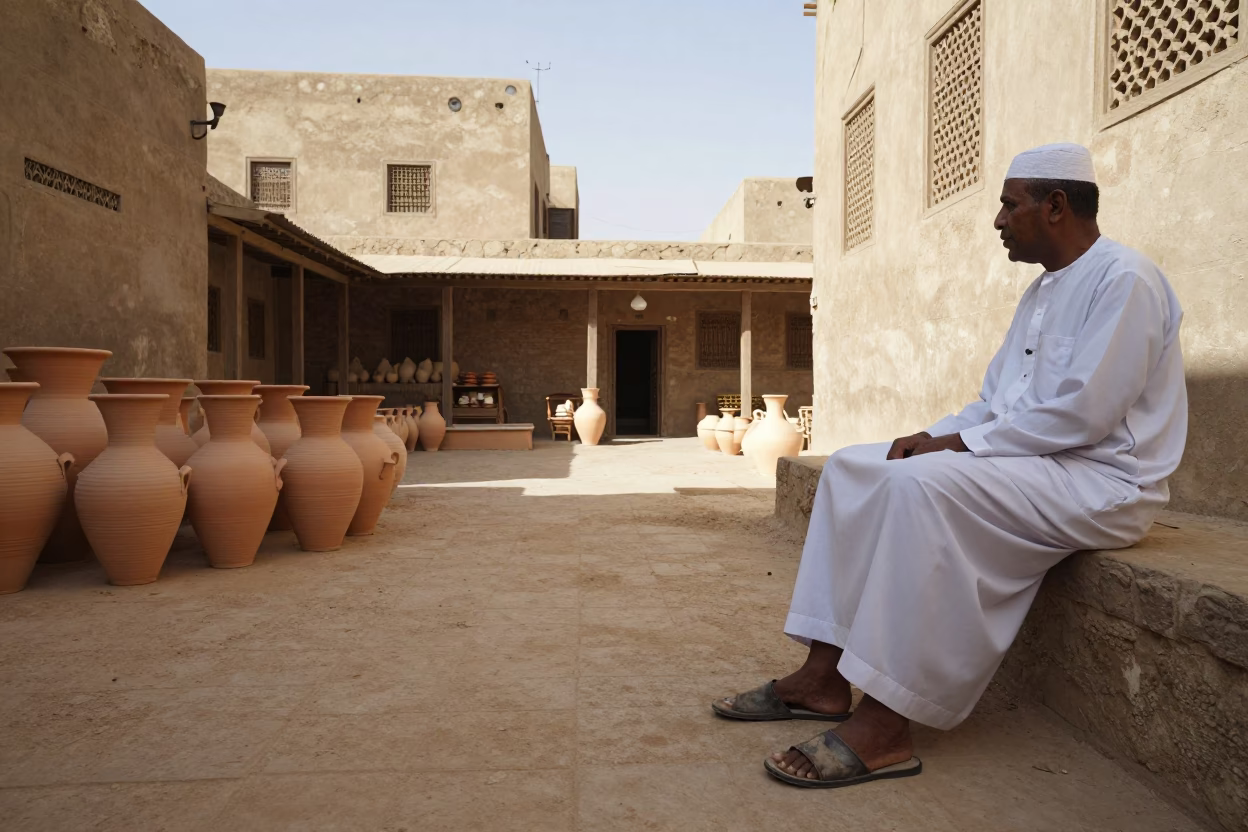 Man at Afternoon Light in in Cairo, Egypt