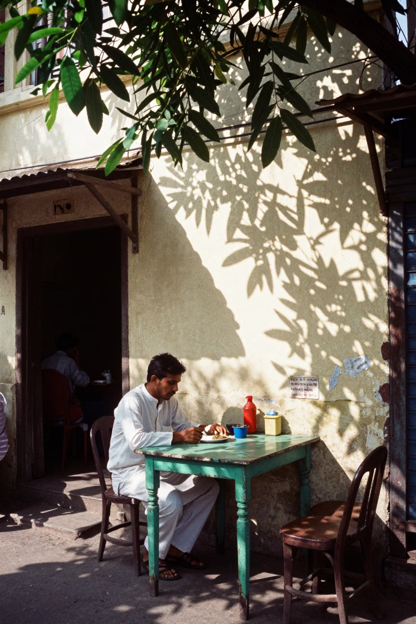 Man Dining in Delhi in in Delhi, India