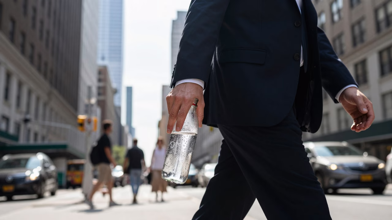 Man in New York at Midday Light in in New York, New York, United States