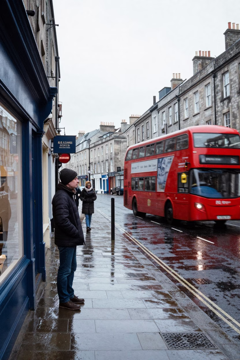 Man Pausing in Bristol in in Bristol, United Kingdom