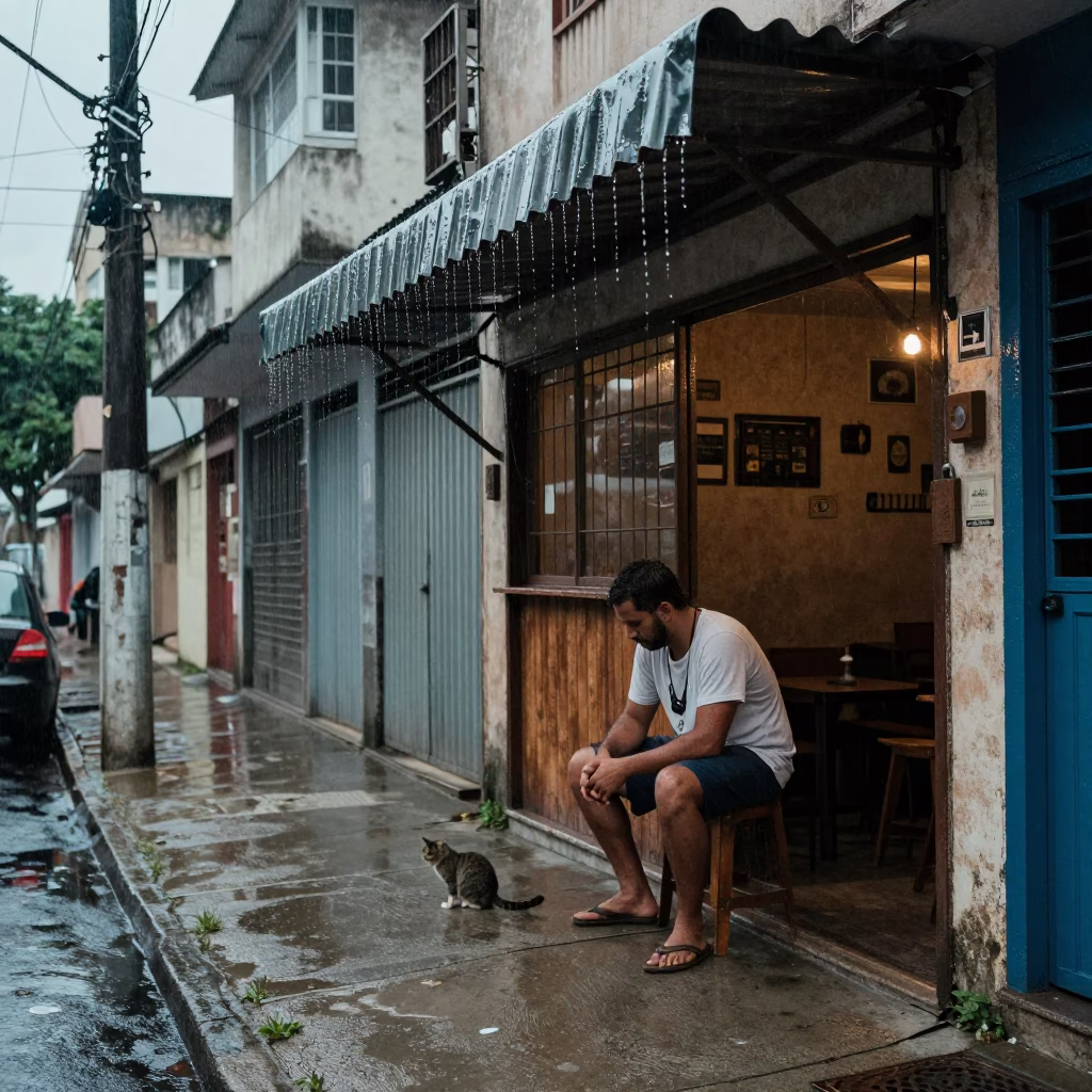 Man Waiting in São Paulo in in São Paulo, Brazil