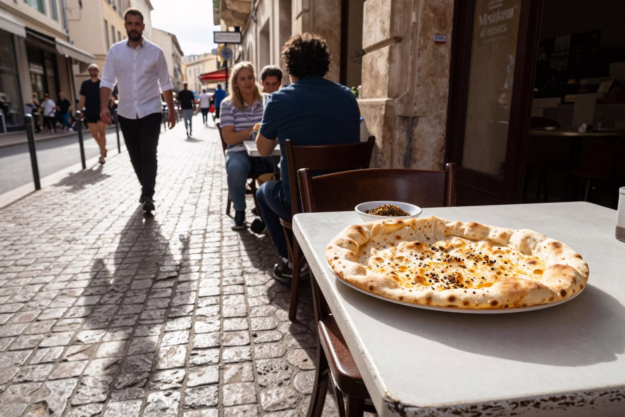 Manakeesh in Marseille at The Early Afternoon Light in in Marseille, France